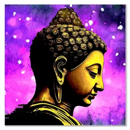 Indianara Grey & Yellow 1 Piece Wood Religious Wall Paintings-27