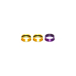 Dynamic Retail Global Set of 3 Rings for Men & Women, Yellow-Purple Alloy Ring ()-56