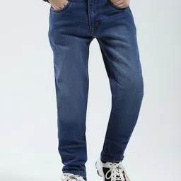 Monte Carlo Boys Slim Fit Mid-Rise Low Distress Light Fade Jeans-image-92