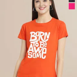 Metronaut Set of 3 Women Printed T-shirt-image-13