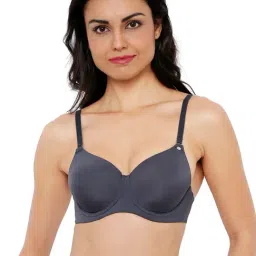 Soie Grey Full Coverage Padded Wired Sports Bra-picture-14