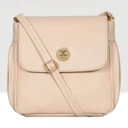 Esbeda Cream Solid Medium Sling Handbag-15