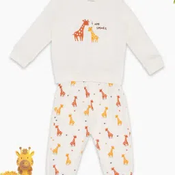 Pantaloons Baby Girls Bright White Printed Clothing Set-picture-2