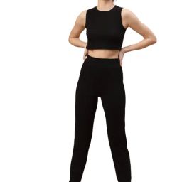 Strong & Brave Black Blended Regular Fit Co-Ord Set-image-44