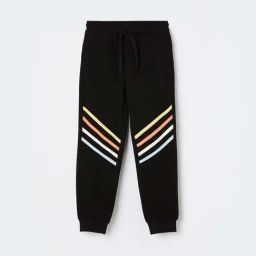 Fame Forever by Lifestyle Boys Black Cotton Striped Track Pants-image-82