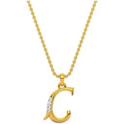 Kisna Diamond & Gold Jewellery 14k Alphabet C Pendant-image-20