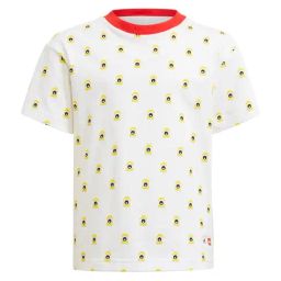 Adidas Kids White & Yellow Cotton Printed T-Shirt-image-81