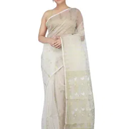 Pinkloom White Woven Jamdani Saree-picture-10
