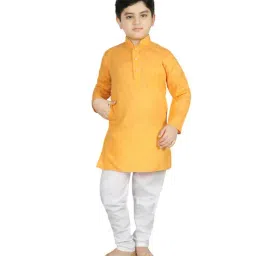 SG Yuvraj Kids Yellow & White Solid Kurta with Churidars-image-75