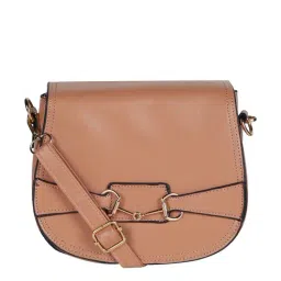 Crusset Peach Solid Small Sling Handbag-image-85