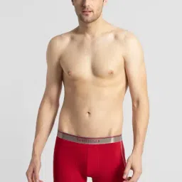 Van Heusen Regular Fit Anti Bacterial Colour Fresh Solid Trunks - Salsa Red-25