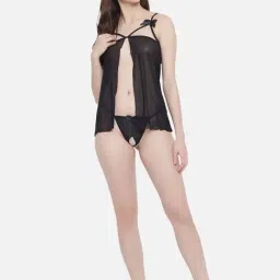 Secrets By ZeroKaata Black Babydoll With Bikini-image-14