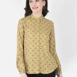 Crimsoune Club Dark Khaki Printed Shirt-image-46