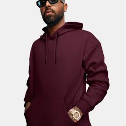 The Souled Store Wine Oversized Hooded Sweatshirt-image-68