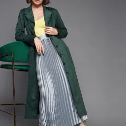 Miss Chase Green Relaxed Fit Longline Coat-picture-20