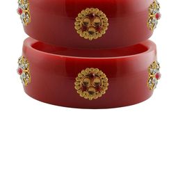 Vidhya Kangan Red Plastic Bangles-image-129