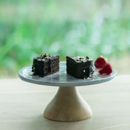 Ellementry Blue & Brown Ceramic The Earth Cake Stand-image-79