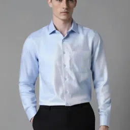 Louis Philippe Blue Cotton Slim Fit Shirt-picture-21