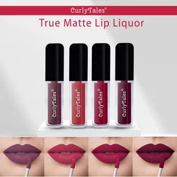 CurlyTales Set of 4 True Velvet Matte Lip Color 4 ml - Shade 01, 06, 07, 15-0