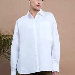 Style Quotient Women White With Full Sleeves Oversized Shirt-71