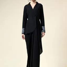 AAKAAR Shawl Collar Blazer With Trousers Co-Ords-image-30
