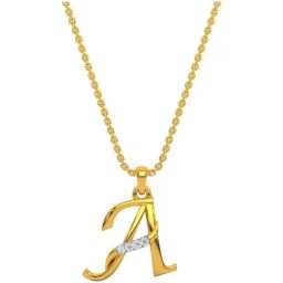 Kisna Diamond & Gold Jewellery 14k Alphabet A Pendant-image-43