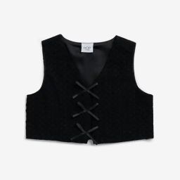 HOP Kids by Westside Black Self-Textured Waistcoat-Style Top-image-51
