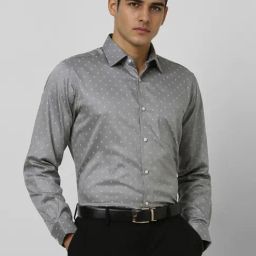 Van Heusen Grey Cotton Regular Fit Printed Shirt-picture-32