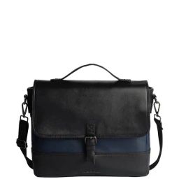 Gauge Machine Black & Navy PU Medium Laptop Messenger Bag-30