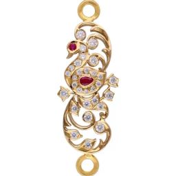 C. Krishniah Chetty Group Swan Mugapu with Ruby and Cubic Zirconia Accents Pendant-image-0