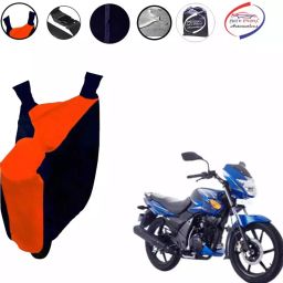 Auto Pearl Waterproof Two Wheeler Cover For TVS Flame SR125 (Orange & Blue)-image-38