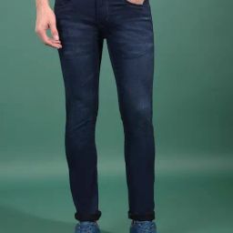 Crimsoune Club Blue Blended Skinny Solid Jeans-image-70