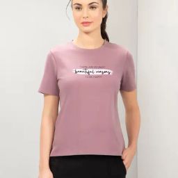 Amante Purple Relaxed Fit Graphic T-Shirt-picture-35