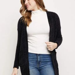 MADAME Black Self Pattern Shrug-picture-2