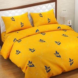 Comfowell Yellow & Blue Floral Heavy Winter 210 GSM Double Bed Comforter-picture-25