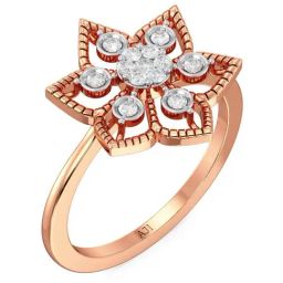 Joyalukkas 18k Rose Gold & Diamond Floral Ring for Women-11