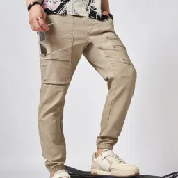 People by Pantaloons Turtledove Cotton Regular Fit Solid Trackpant-image-60