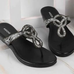 Mochi Women's Black T-Strap Wedges-image-98