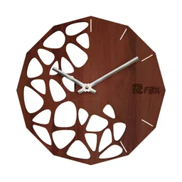 12 fox Coffee Brown Wooden Analogue Wall Clock-image-64