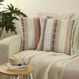 House This Tana Bana Stripes Multicolor Cotton Cushion Cover (Set of 2)-picture-48