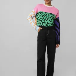 Only Multicolor Printed Pullover image 4