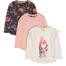 mothercare Infant Girls Multicoloured Pack of 3 Printed Pure Cotton T-shirts-image-48