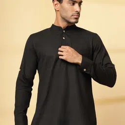 Vastraa Fusion Men Thread Work Summer Sheers Kurta-0
