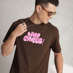 WROGN Typography Printed Drop-Shoulder Sleeves Pure Cotton Oversized T-shirt-image-22