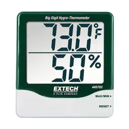 EXTECH INSTRUMENTS Big Digit Hygro Thermometer, Rh/Temp, 445703-15