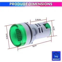 amiciSense 3-Digit Digital Voltmeter 60V-500V LED Display Green image 5