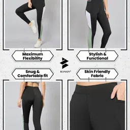 Blinkin Colourblocked Slim-Fit High Waist Ankle Length Tights image 5