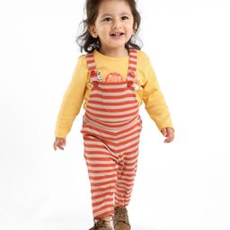 Babyoye 100% Cotton with Eco-Jiva Finish Full Sleeves T-Shirt with Dungaree Set - Multicolour-image-70
