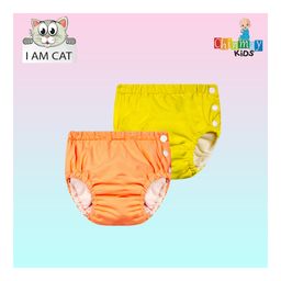 Chinmay Kids Reusable Swimwear Diaper Pants Set Of 2 - Orange & Yellow-23