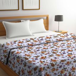 Arrabi Multi Floral TC Cotton Blend 300 GSM Full Size Double Dohar - Multicolor-23
